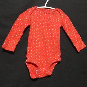 CARTER'S | 12 months | Red Long Sleeve Diaper Shirt / Body Suit | Like New